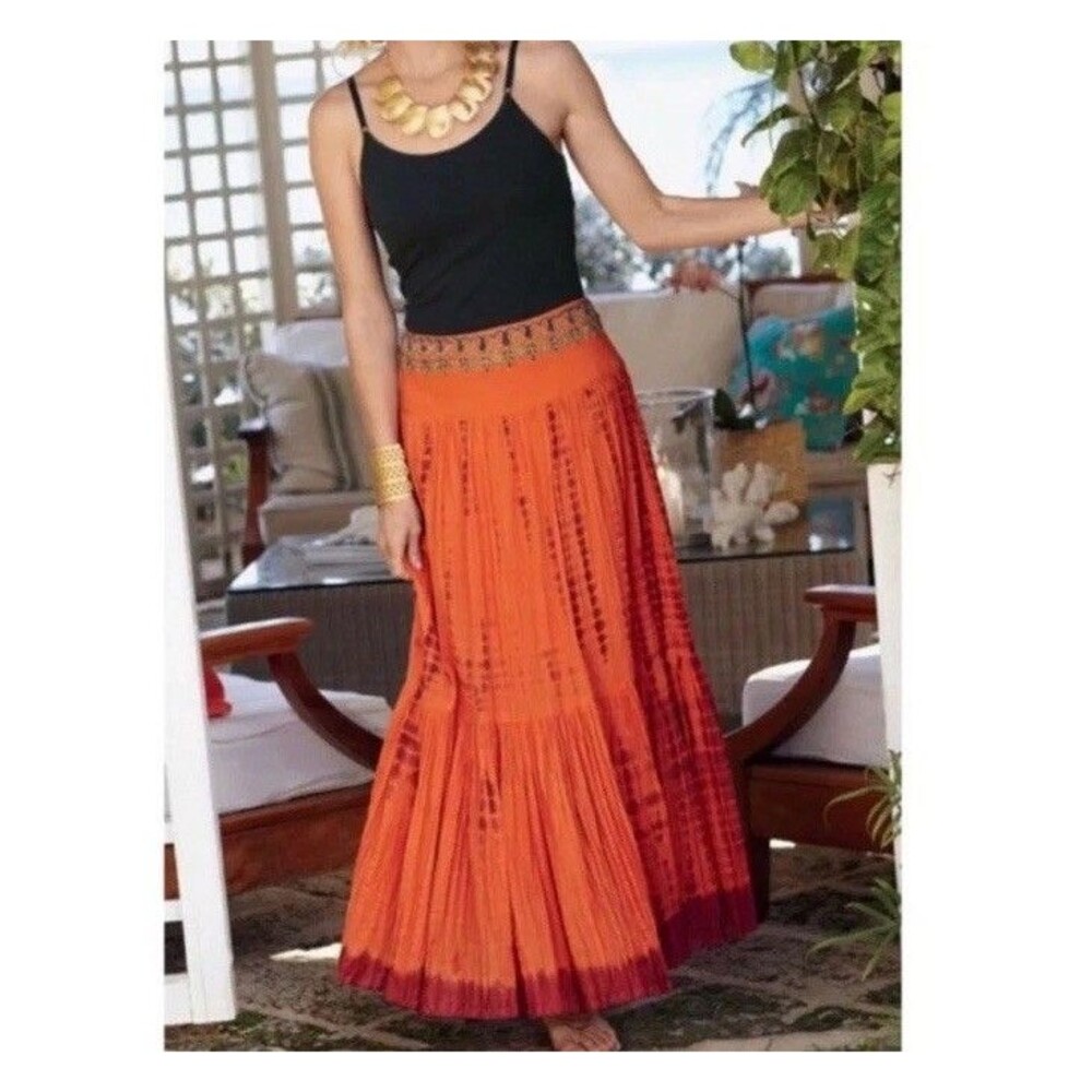 Soft Surroundings Boho Hippie Maxi Skirts Size Large Womens